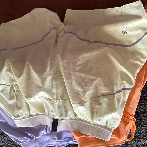 Lululemon Perforated Shorts Set - Yellow, Orange, Lavender - Picture 4 of 4